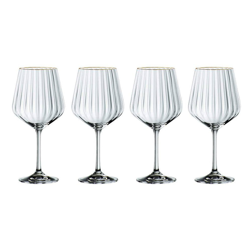 Nachtmann Gin & Tonic Glasses with Gold Rim 640ml, Set of 4