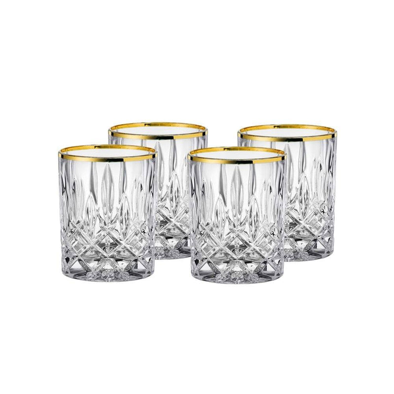 Nachtmann Noblesse Whiskey Glasses with Gold Rim 295ml, Set of 4