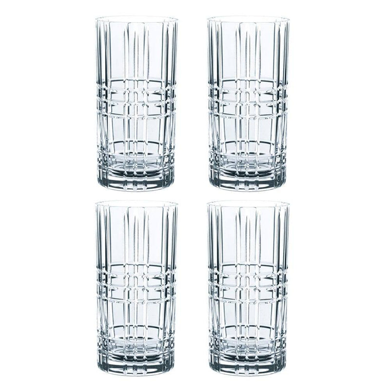 Nachtmann Taste Long Drink Glasses with Straws 445ml, Set of 4