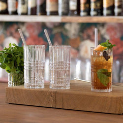 Nachtmann Taste Long Drink Glasses with Straws, Set of 4 - Modern Quests