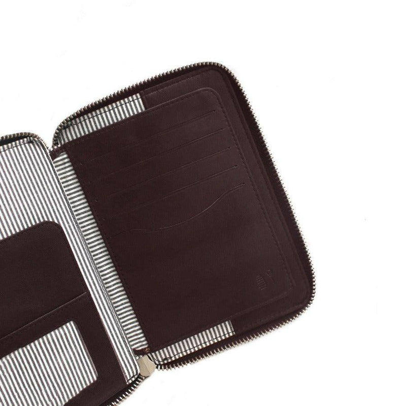 Nappa Dori Zipper Passport Case - Dark Brown - Modern Quests