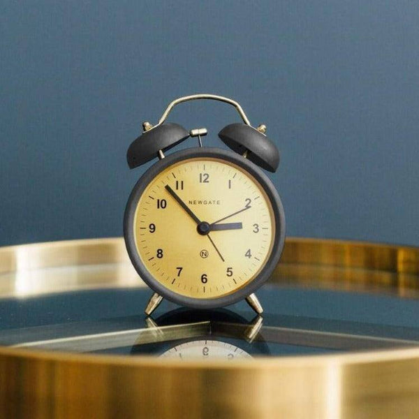 NEWGATE London Charlie Bell Alarm Clock - Gravity Grey
