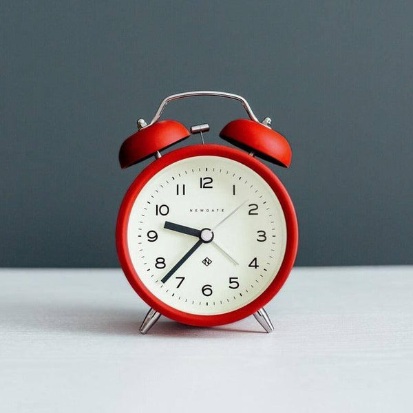 NEWGATE London Charlie Bell Echo Alarm Clock - Engine Red - Modern Quests