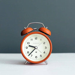 NEWGATE London Charlie Bell Echo Alarm Clock - Matte Orange - Modern Quests