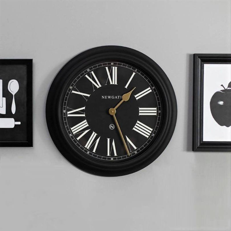 NEWGATE London Chocolate Shop Wall Clock 50cm - Cave Black