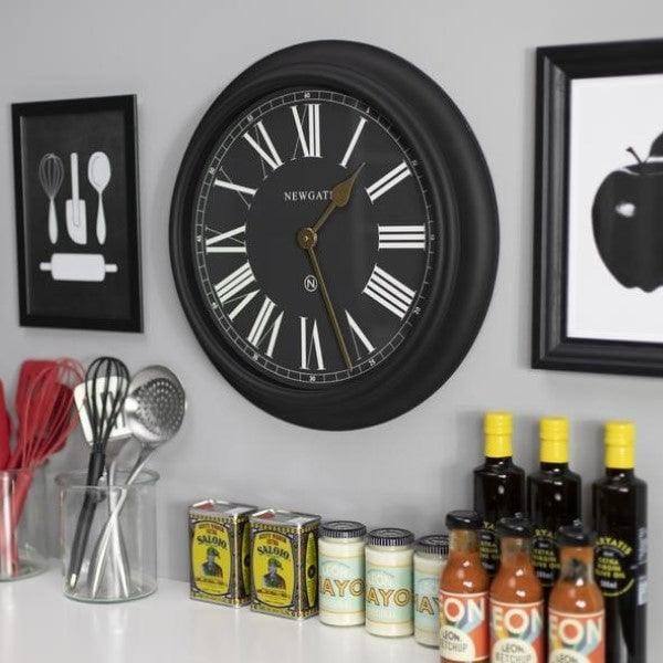 NEWGATE London Chocolate Shop Wall Clock 50cm - Cave Black
