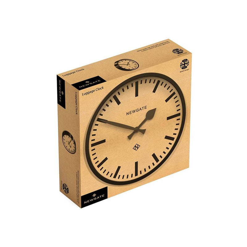 NEWGATE London Luggage Galvanised Wall Clock 30cm - Black