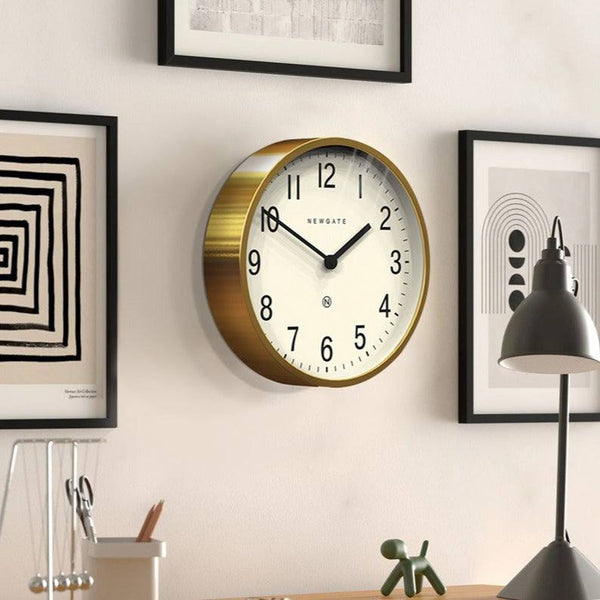 NEWGATE London Master Edwards Wall Clock - Radial Brass - Modern Quests