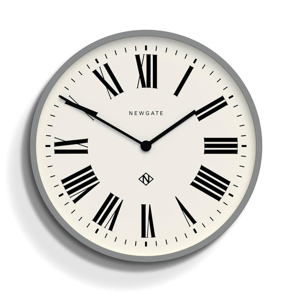 NEWGATE London Number Three Italian Wall Clock 37cm - Pepper Grey