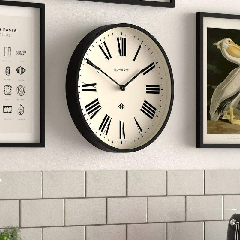 NEWGATE London Number Three Italian Wall Clock - Black - Modern Quests