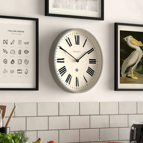 NEWGATE London Number Three Italian Wall Clock - Pepper Grey - Modern Quests