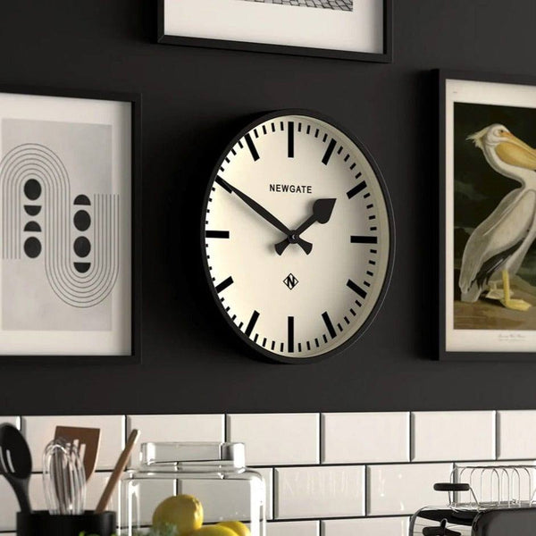 NEWGATE London Number Three Railway Wall Clock 37cm - Black