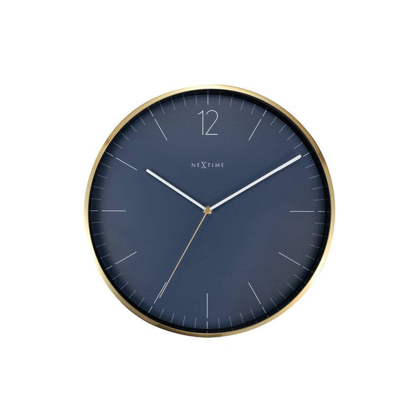Nextime Essential Gold Wall Clock 34cm - Blue