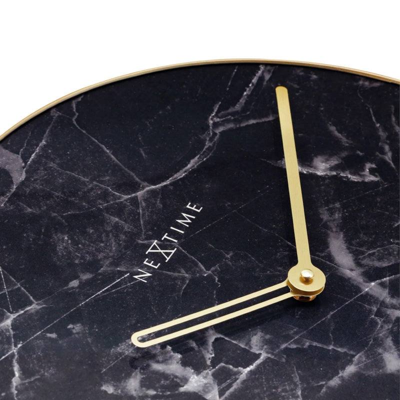 Nextime Marble Glass Wall Clock 40cm - Black