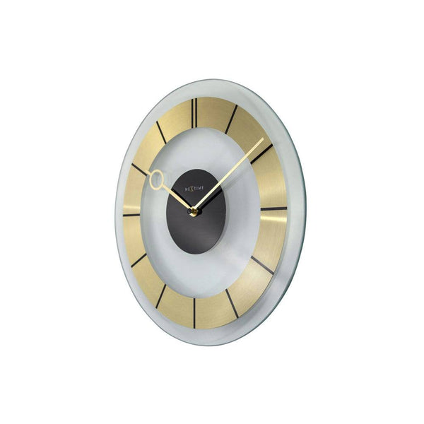 Nextime Retro Glass Wall Clock 31cm - Gold