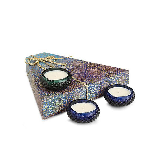 Niana Sapphire Lustre Candles, Set of 3