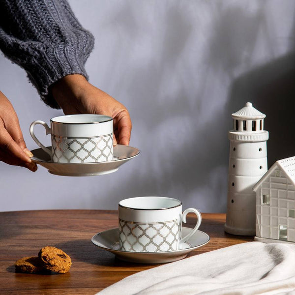 Noritake Eternal Palace 12-piece Porcelain Tea Set - Platinum