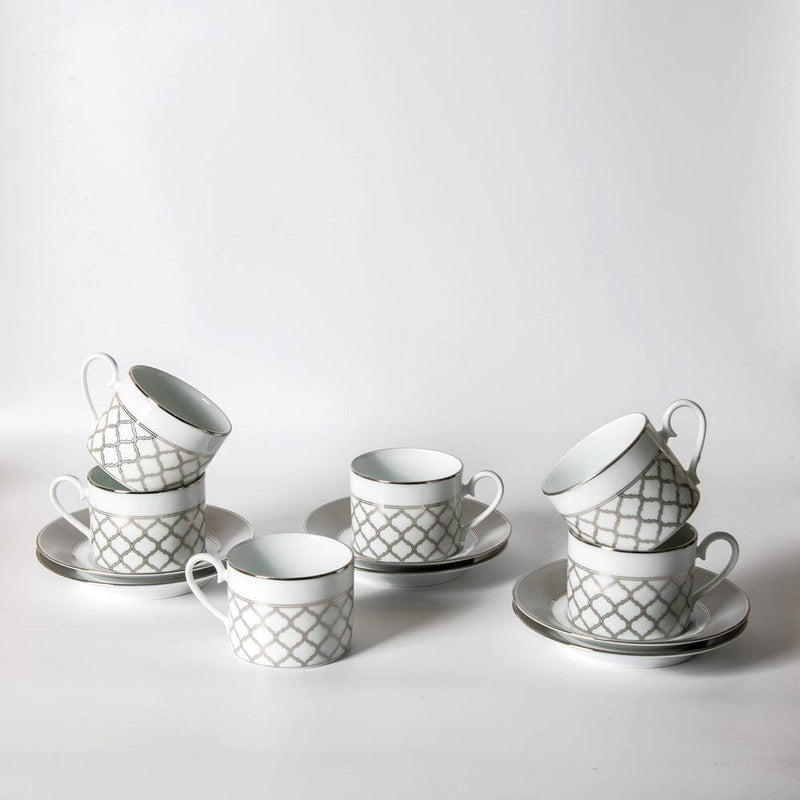 Noritake Eternal Palace 12-piece Porcelain Tea Set - Platinum