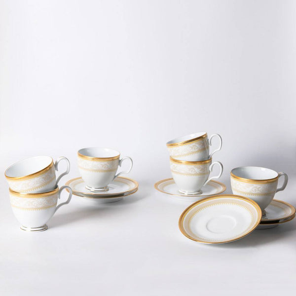 Noritake Glendonald 12-piece Porcelain Tea Set - Gold
