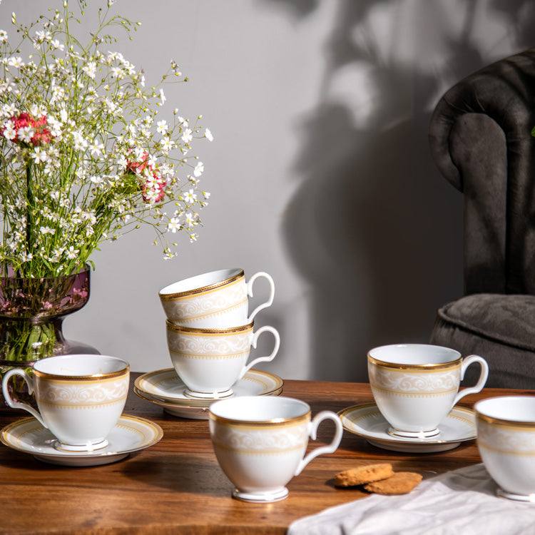 Noritake Glendonald 12-piece Porcelain Tea Set - Gold