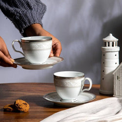 Noritake Glendonald 12-piece Porcelain Tea Set - Platinum