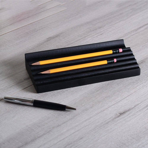 Objectry O-ve Wooden Pen Tray - Black - Modern Quests