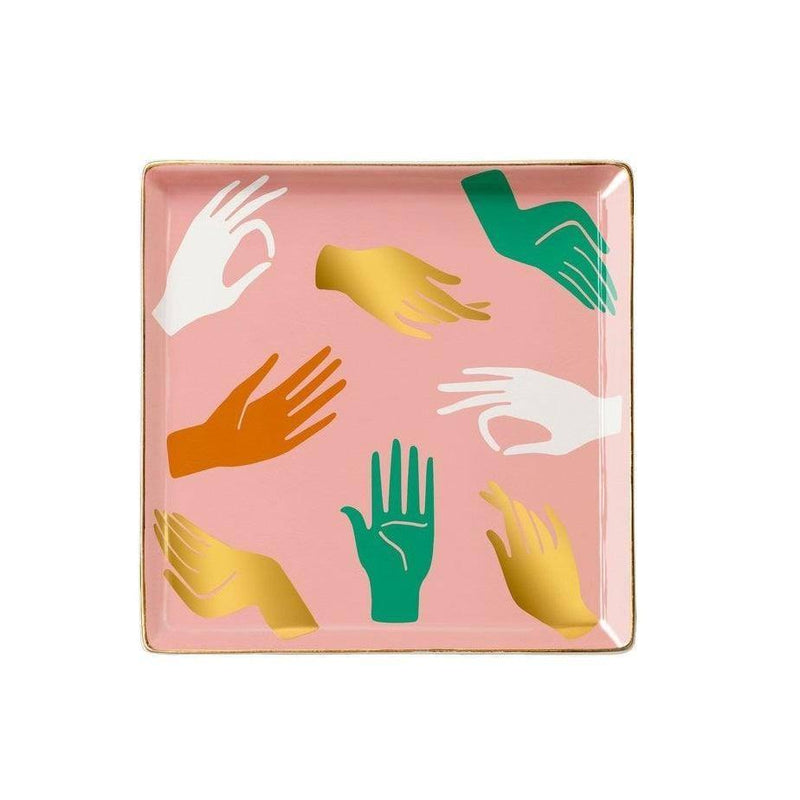 Octaevo Spain Ceramic Catchall Tray - Hamsa Pink