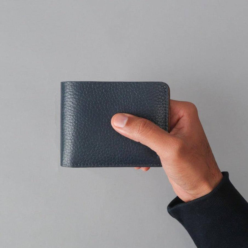 Outback Bi-Fold Leather Wallet - Navy - Modern Quests
