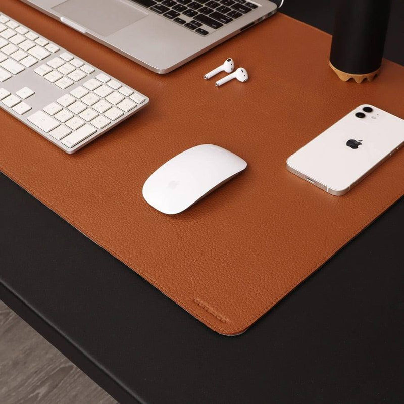 Outback Grained Leather Desk Mat Large - Tan - Modern Quests