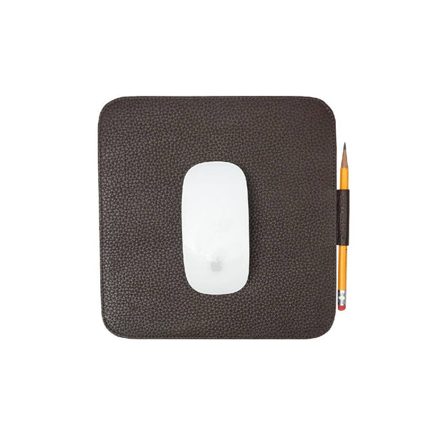 Outback Grained Leather Mouse Pad - Brown - Modern Quests