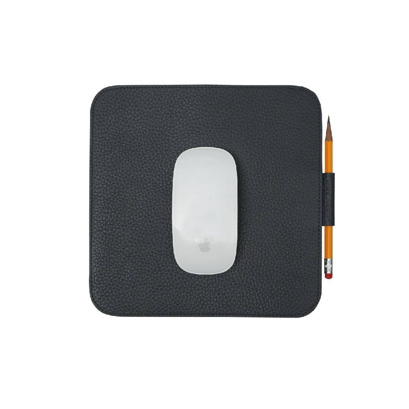 Outback Grained Leather Mouse Pad - Charcoal - Modern Quests