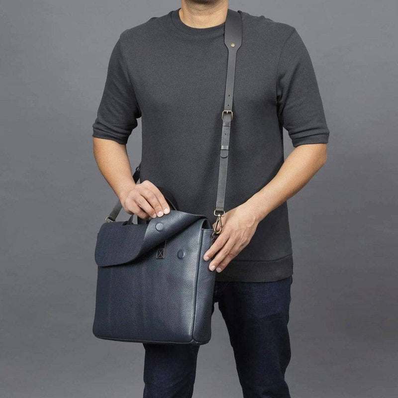 Outback Muse Leather Briefcase - Navy - Modern Quests