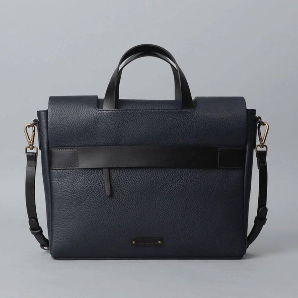 Outback Muse Leather Briefcase - Navy