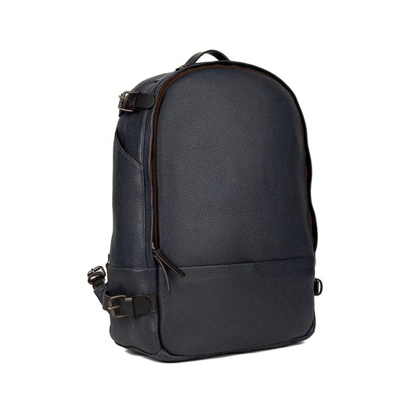 Outback Mustang Leather Backpack - Navy