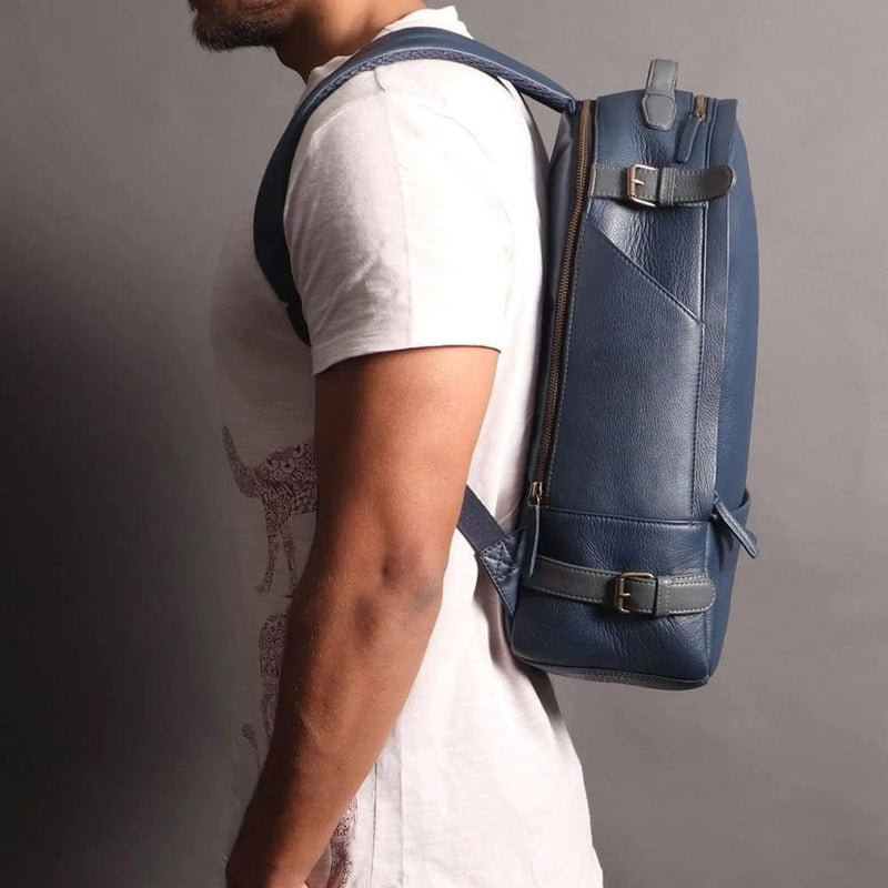 Outback Mustang Leather Backpack - Navy - Modern Quests