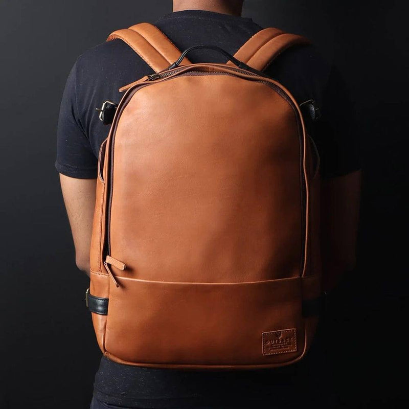 Outback Mustang Leather Backpack - Tan