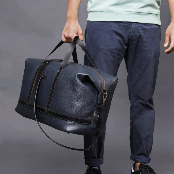 Outback Runway Leather Travel Bag - Navy - Modern Quests