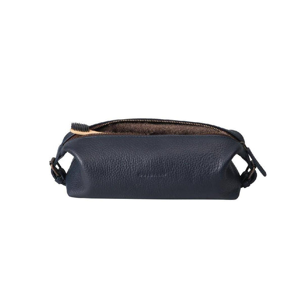 Outback Tokyo Leather Toilet Bag - Navy