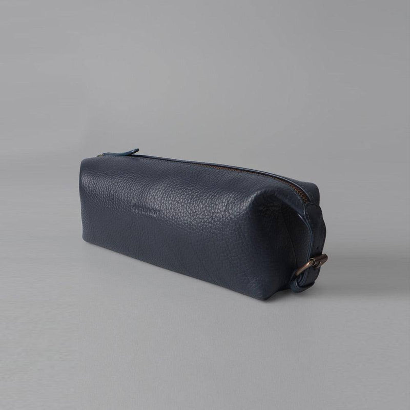 Outback Tokyo Leather Toilet Bag - Navy