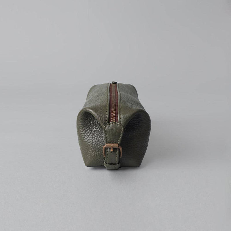 Outback Tokyo Leather Toilet Bag - Olive - Modern Quests