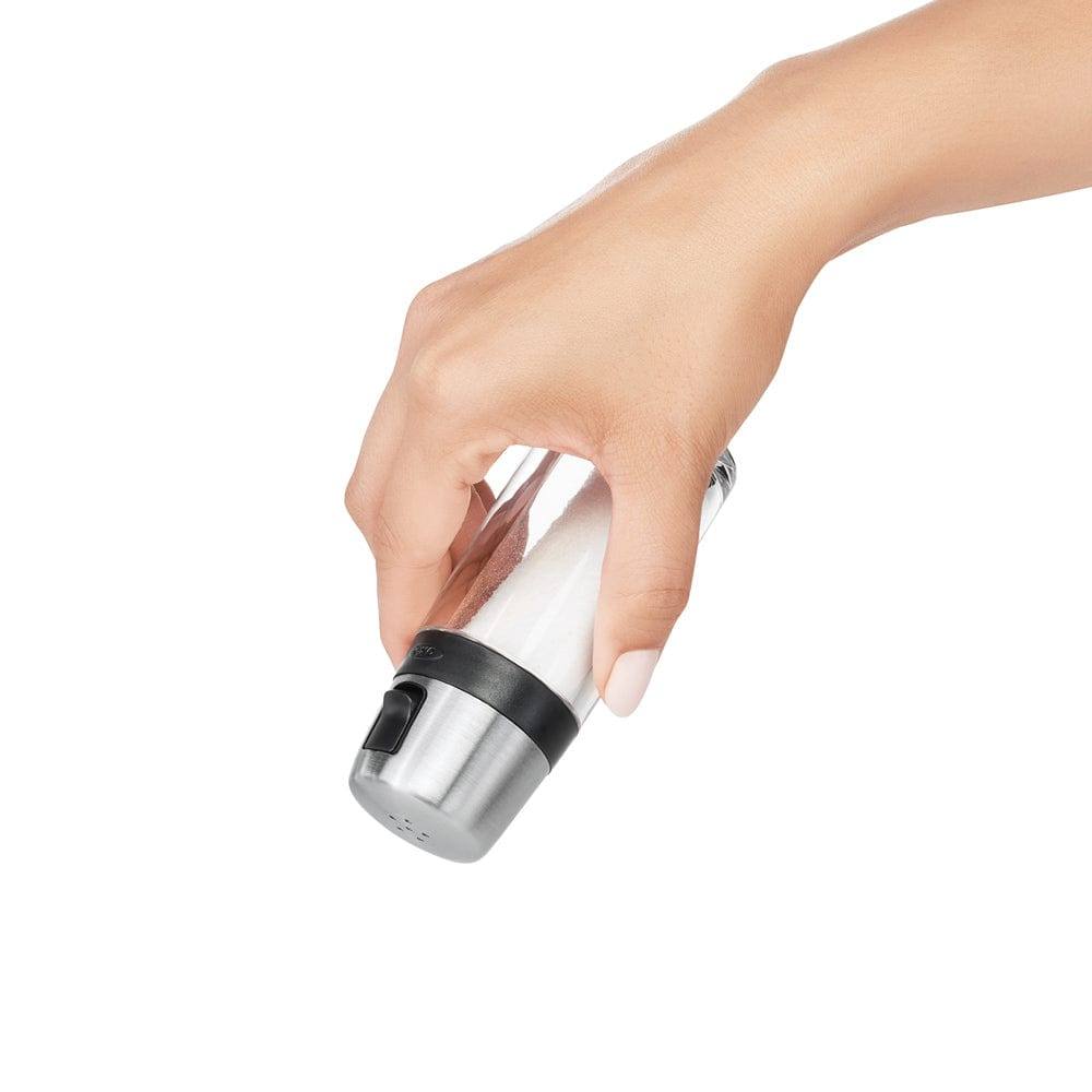 OXO Good Grips Macinasale E Pepiere 2 In 1 – In Acciaio Inox, 5 Regolazioni Di Macinatura, Ceramica Non Corrosiva