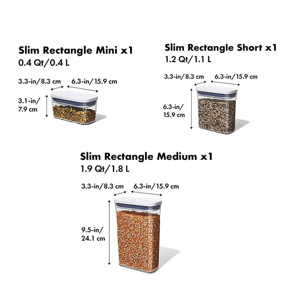 OXO Pop Container Slim Rectangle Medium - 1.9 QT – The Kitchen