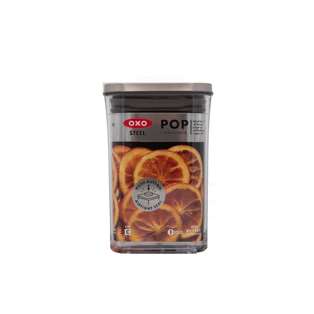 OXO Steel POP Small Square Storage Container - 1000ml