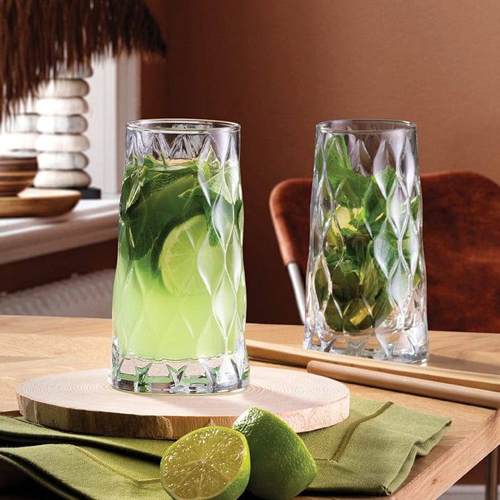 Pasabahce Leafy Highball Glasses, Set of 4 - Modern Quests