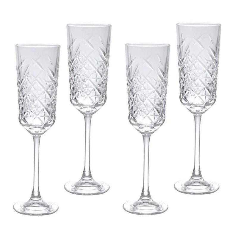 Pasabahce Timeless Champagne Glasses, Set of 4 - Modern Quests