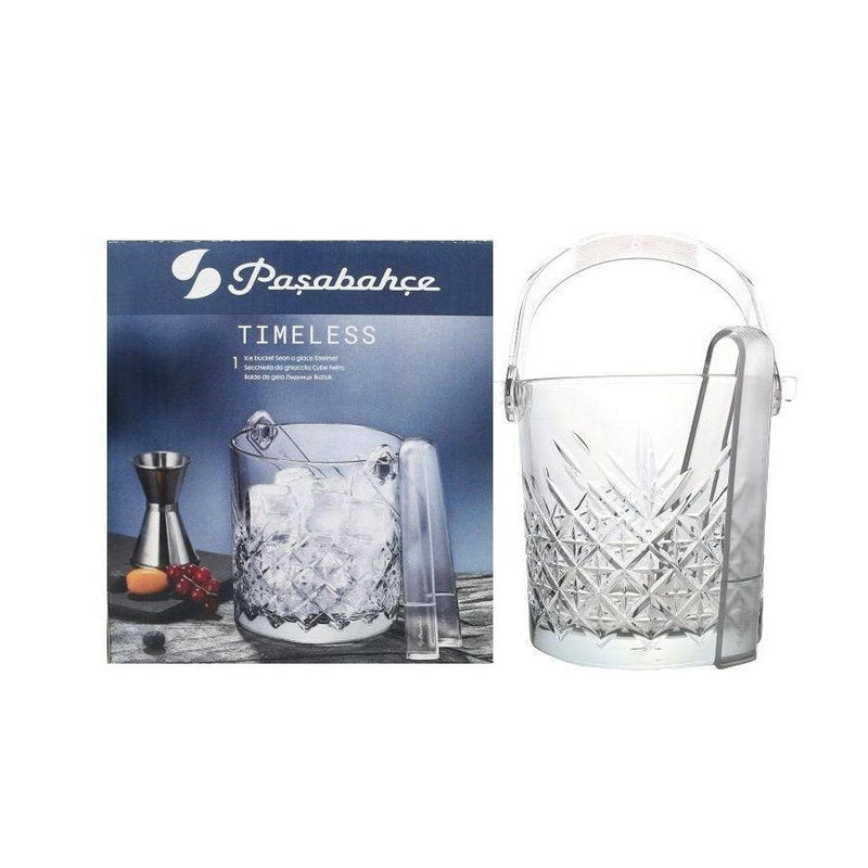 Pasabahce Timeless Ice Bucket with Tongs - Modern Quests