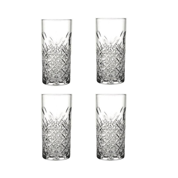 Pasabahce Timeless Long Drink Glasses 365ml, Set of 4