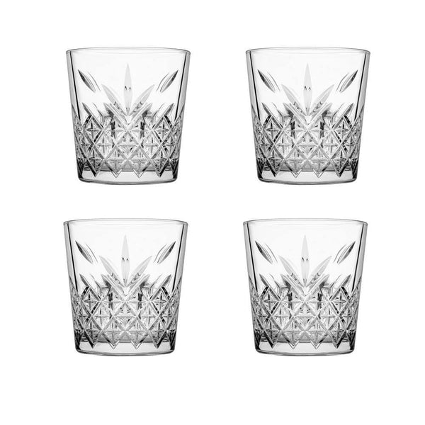 Pasabahce Timeless Tapered Whiskey Tumblers 345ml, Set of 4