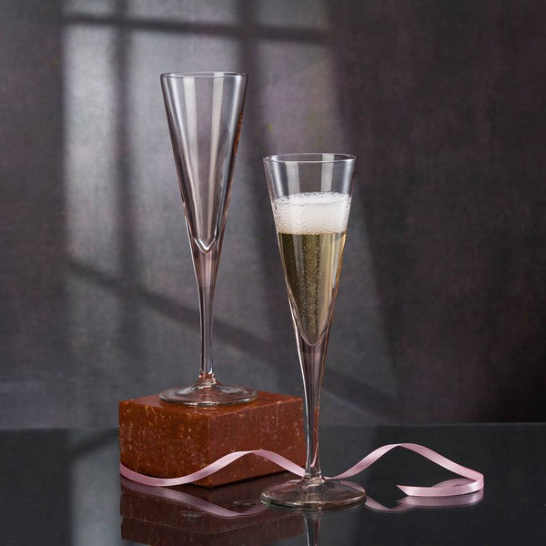 Pasabahce V-Line Champagne Flutes, Set of 6 - Modern Quests