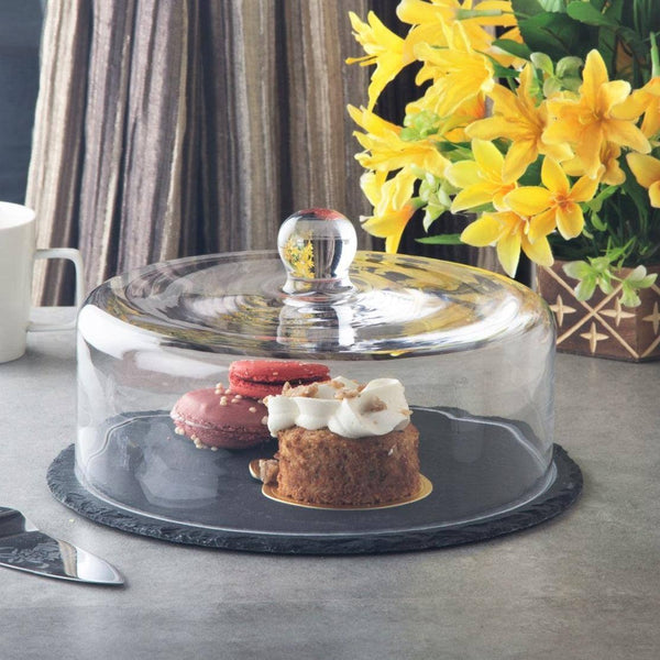 Philosophy Home Bakers Glass Dome with Slate Base